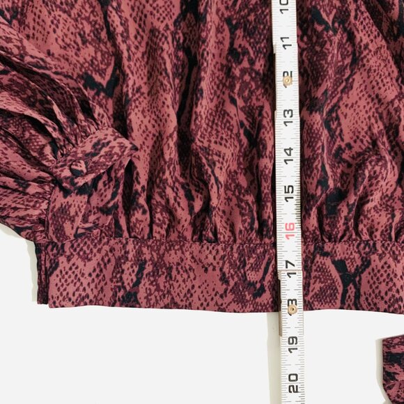 Cupcakes And Cashmere Snake Print Wrap Style Blouse XS Long Sleeve V-Neck - Picture 10 of 10